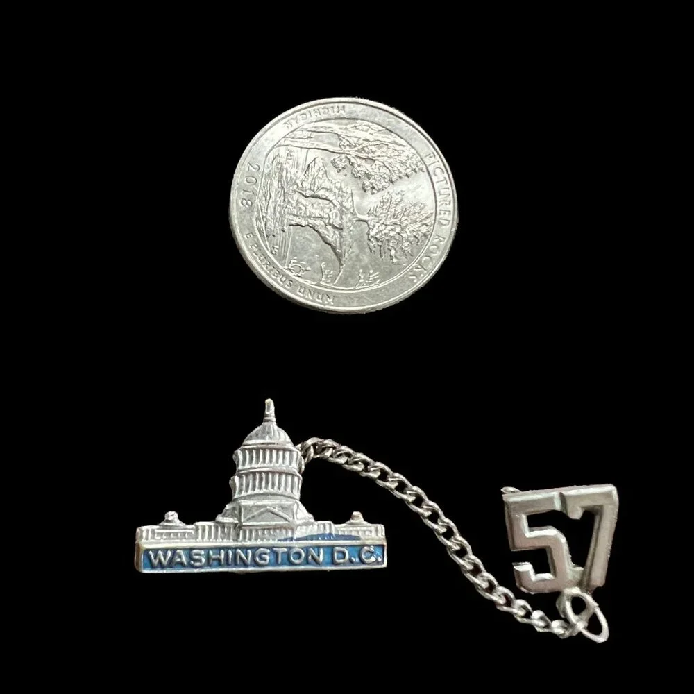 Washington DC Tie Tack 1957 Souvenir Vintage Capital Building‎ Lapel Pin